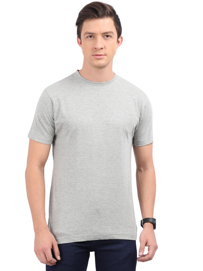 Mens Cotton T-Shirt Grey Melange - Woodwose Organic Clothing